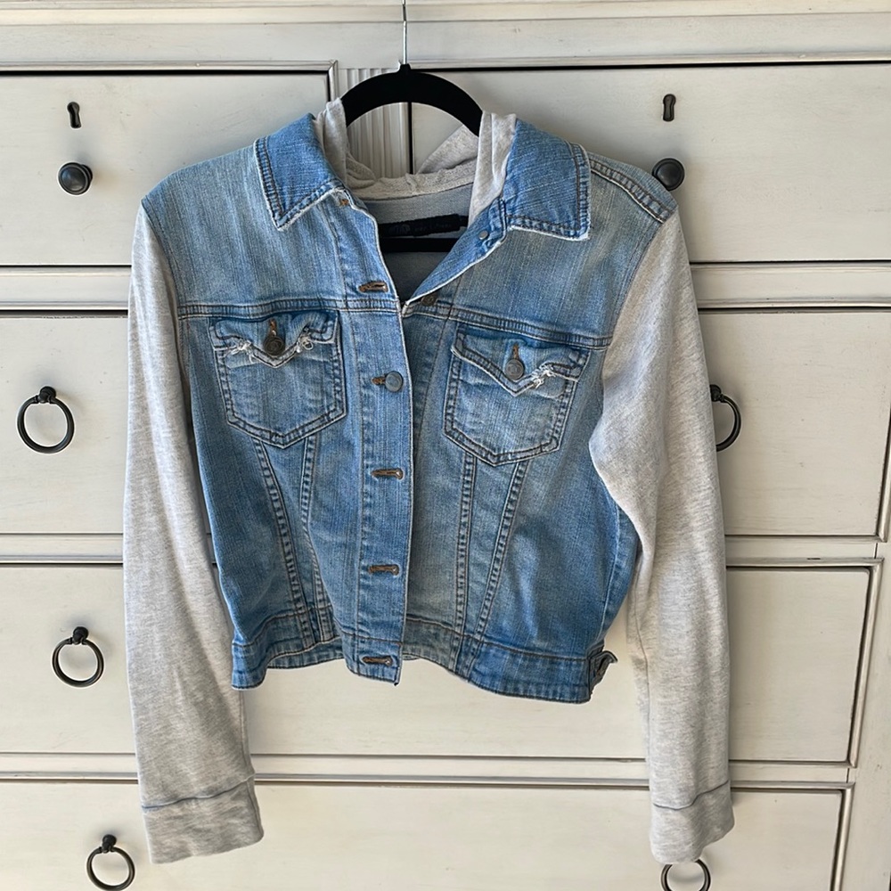 JET John Eshaya denim jacket with sweatshirt insert
